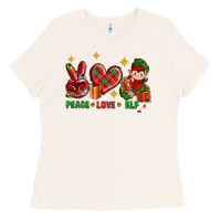 Bone Peace Love Elf Christmas Ladies Tee - BundleAndBundleShop