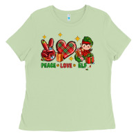 Matcha Peace Love Elf Christmas Ladies Tee - BundleAndBundleShop