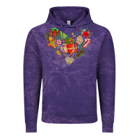Cloud Purple merry Christmas heart Vintage Hoodie - CowhideDigitalArt