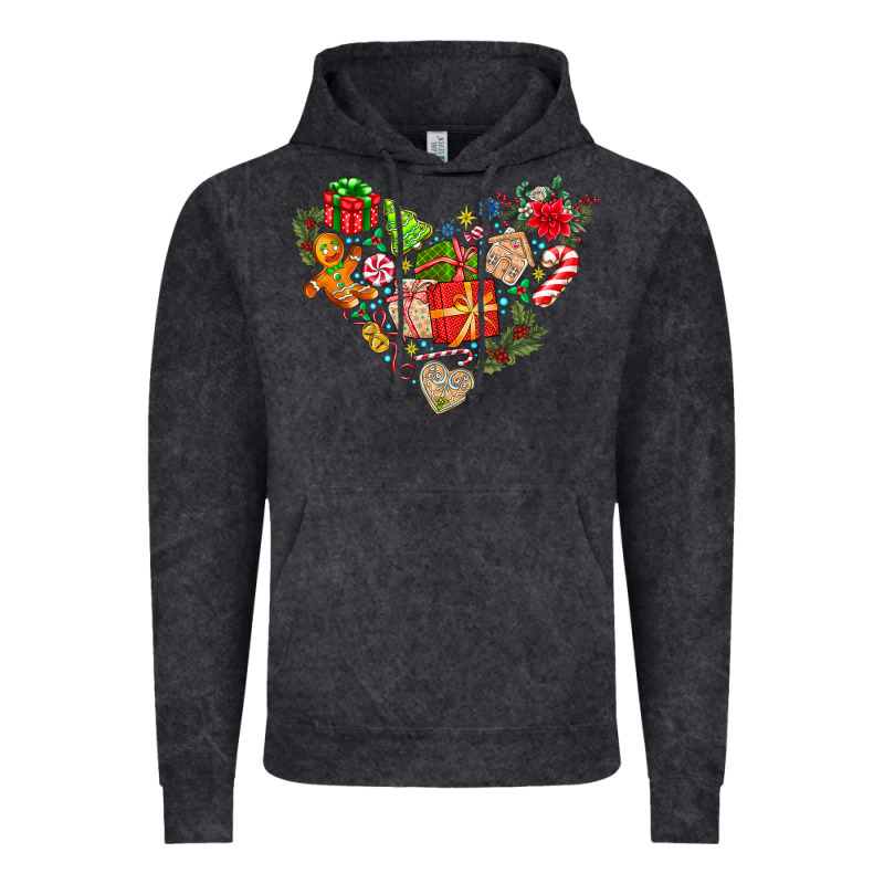 Merry Christmas Heart Vintage Hoodie by CowhideDigitalArt | Teevron