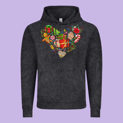 Merry Christmas Heart Vintage Hoodie Designed By Cowhidedigitalart