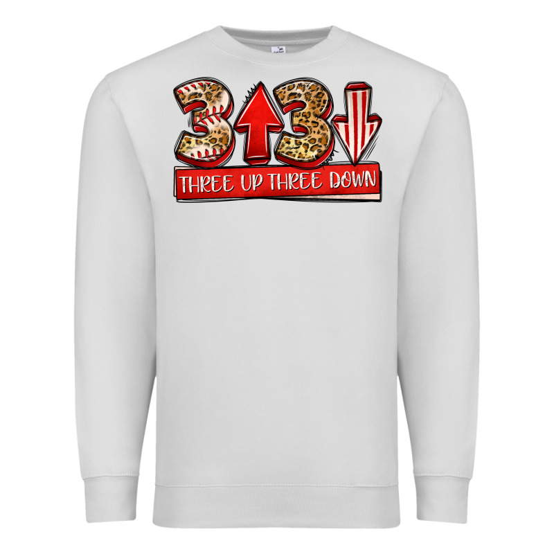 Three Up Three Down Baseball Premium Sweatshirt by Jasminsmagicworld | Teevron