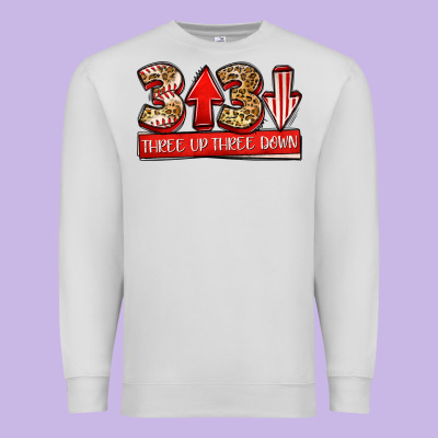 Three Up Three Down Baseball Premium Sweatshirt Designed By Jasminsmagicworld