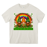 Cream St. Patrick's Day gnomies tumbler Heavy Core Tee - HowdyJamesFarm