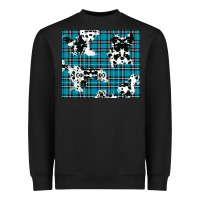 Black winter plaid and cowhide pattern Heavyweight Sweatshirt - RanaPortraitStore