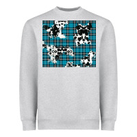 Heather Grey winter plaid and cowhide pattern Heavyweight Sweatshirt - RanaPortraitStore