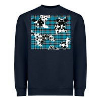 Navy winter plaid and cowhide pattern Heavyweight Sweatshirt - RanaPortraitStore