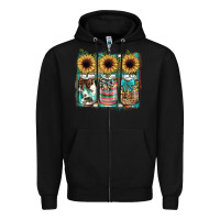 Black mason jar, sunflower Zipper Hoodie - JahusDesignShop