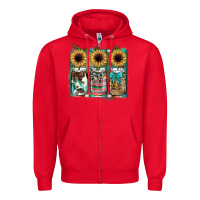 Red mason jar, sunflower Zipper Hoodie - JahusDesignShop