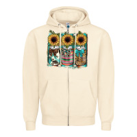 Sandshell mason jar, sunflower Zipper Hoodie - JahusDesignShop