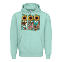 Seafoam mason jar, sunflower Zipper Hoodie - JahusDesignShop