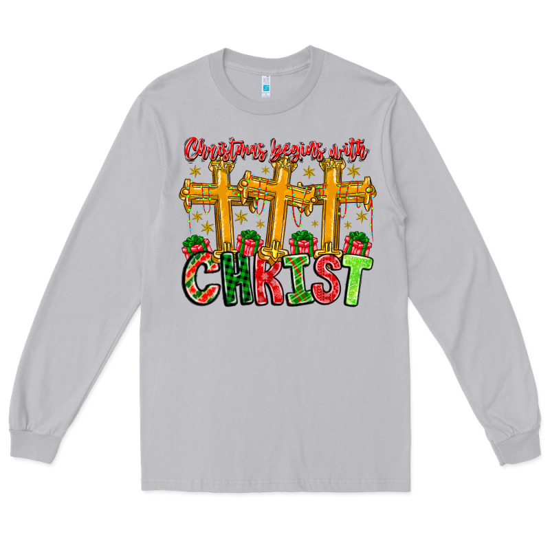 Christmas Begins With Christ Long Sleeve Tee by CowhideDigitalArt | Teevron