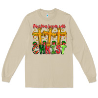Mushroom christmas begins with christ Long Sleeve Tee - CowhideDigitalArt