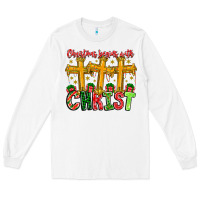 White christmas begins with christ Long Sleeve Tee - CowhideDigitalArt