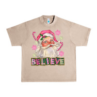 French Oak Pink Believe Santa Christmas Urban Heavy Tee - FaDigitalArtStudio