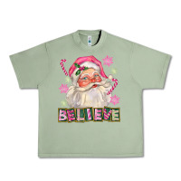 Oil Green Pink Believe Santa Christmas Urban Heavy Tee - FaDigitalArtStudio