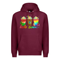 Burgundy hello summer Premium Hoodie - Artiststas