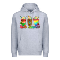 Heather Grey hello summer Premium Hoodie - Artiststas