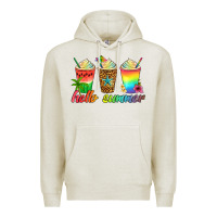 Oatmeal Heather hello summer Premium Hoodie - Artiststas