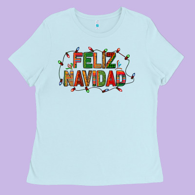 Feliz Navidad Ladies Tee Designed By Bundleandbundleshop