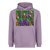 Lavender Mardi Gras Fleur De Lis Heavyweight Hoodie - RanaPortraitStore