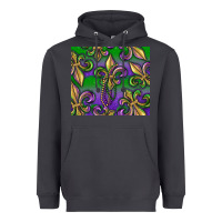 Smoke Mardi Gras Fleur De Lis Heavyweight Hoodie - RanaPortraitStore