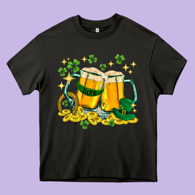 St. Patrick's Day Beer Heavy Core Tee Designed By Howdyjamesfarm