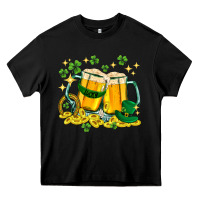 Black St. Patrick's Day beer Heavy Core Tee - HowdyJamesFarm