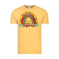 Vintage Mustard Softball Rainbow Vintage Tee - RanaPortraitStore