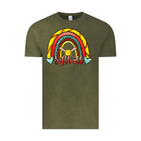 Vintage Olive Softball Rainbow Vintage Tee - RanaPortraitStore