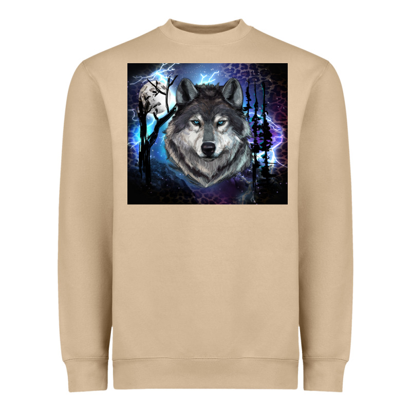 Wolf And Full Moon Heavyweight Sweatshirt by RanaPortraitStore | Teevron