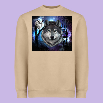 Wolf And Full Moon Heavyweight Sweatshirt Designed By Ranaportraitstore