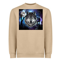 Mushroom wolf and full moon Heavyweight Sweatshirt - RanaPortraitStore