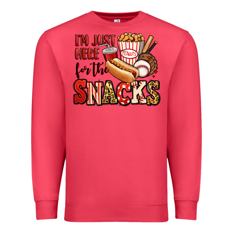 I'm Just Here For The Snacks Baseball Premium Sweatshirt by Jasminsmagicworld | Teevron