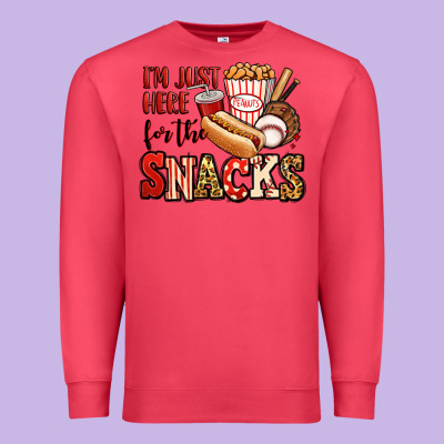 I'm Just Here For The Snacks Baseball Premium Sweatshirt Designed By Jasminsmagicworld