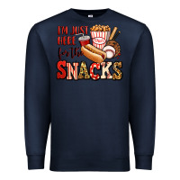 Navy i'm just here for the snacks baseball Premium Sweatshirt - Jasminsmagicworld
