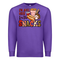 Purple i'm just here for the snacks baseball Premium Sweatshirt - Jasminsmagicworld