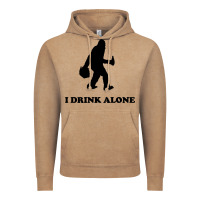 Bigfoot Sasquatch I Drink Alone Vintage Hoodie | Teevron