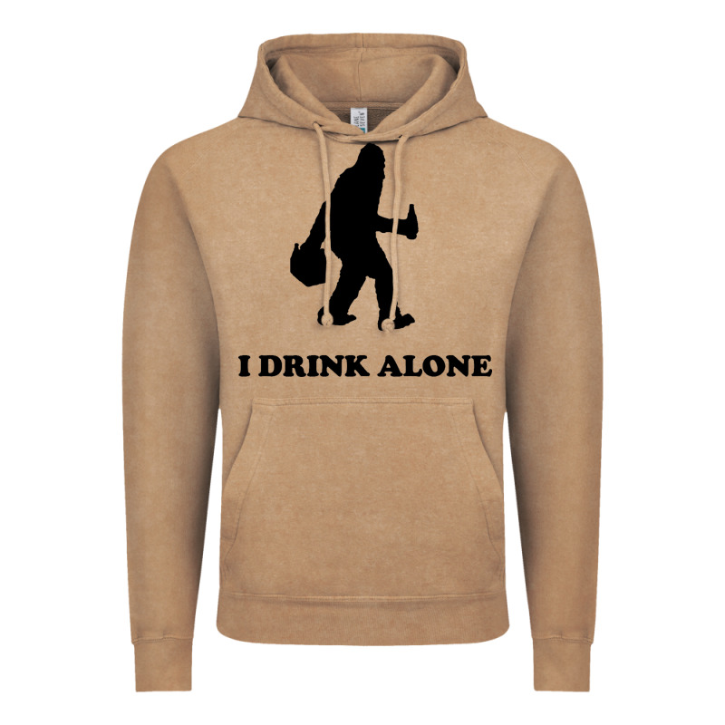 Bigfoot Sasquatch I Drink Alone Vintage Hoodie by artisFamous | Teevron