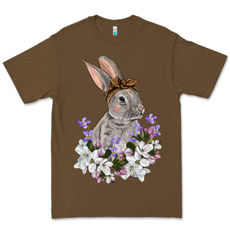 Easter Day Flowers Bunny Premium Tee by OliviaCreatesArt | Teevron
