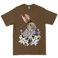 Cacao Easter Day Flowers bunny Premium Tee - OliviaCreatesArt