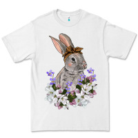 White Easter Day Flowers bunny Premium Tee - OliviaCreatesArt