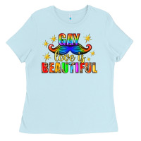 Baby Blue Gay Love Is Beautiful Pride Lgbtq Ladies Tee - BundleAndBundleShop