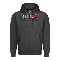 Charcoal Heather home of the because of the brave Zipper Hoodie - JahusDesignShop