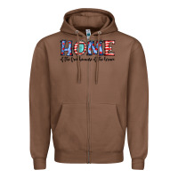 Chestnut home of the because of the brave Zipper Hoodie - JahusDesignShop
