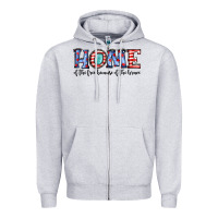 Heather Grey home of the because of the brave Zipper Hoodie - JahusDesignShop
