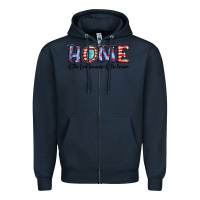 Navy home of the because of the brave Zipper Hoodie - JahusDesignShop