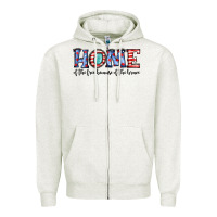 Oatmeal Heather home of the because of the brave Zipper Hoodie - JahusDesignShop