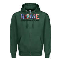 Sports Green home of the because of the brave Zipper Hoodie - JahusDesignShop