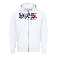 White home of the because of the brave Zipper Hoodie - JahusDesignShop